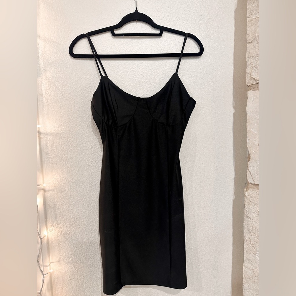 Black Slip Dress with Spaghetti Straps